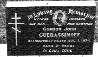 Guerassimoff headstone in Gladstone cemetery